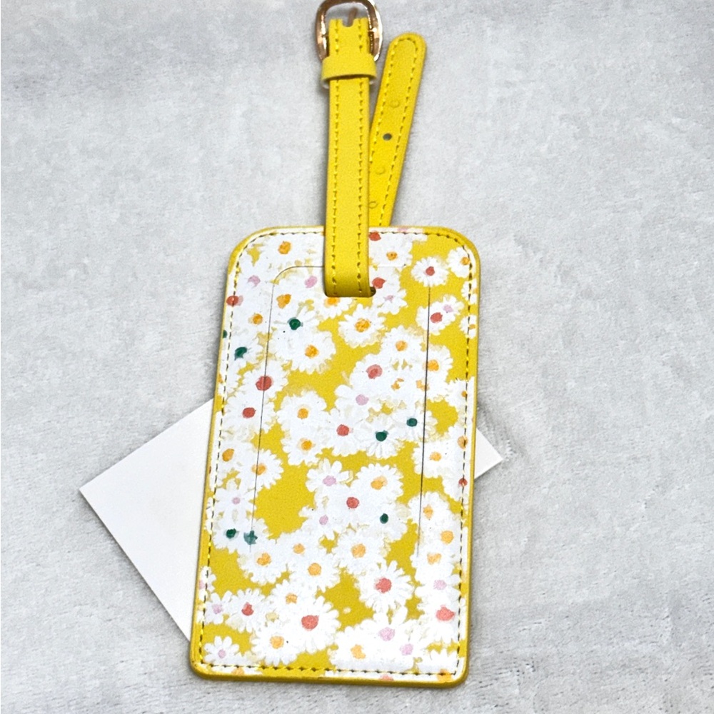 Marc Jacobs Yellow Luggage Tag with Pink Logo Patch